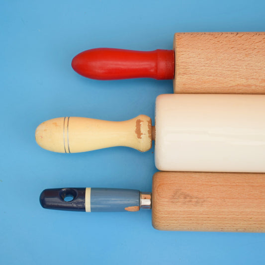Vintage 1960s Rolling Pins- Skyline / Nutbrown by Pineapple Retro