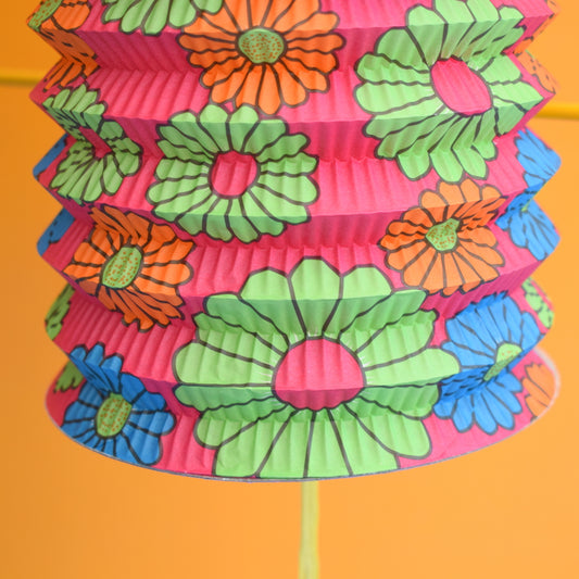 Vintage 1970s Paper Lanterns - Flower Power