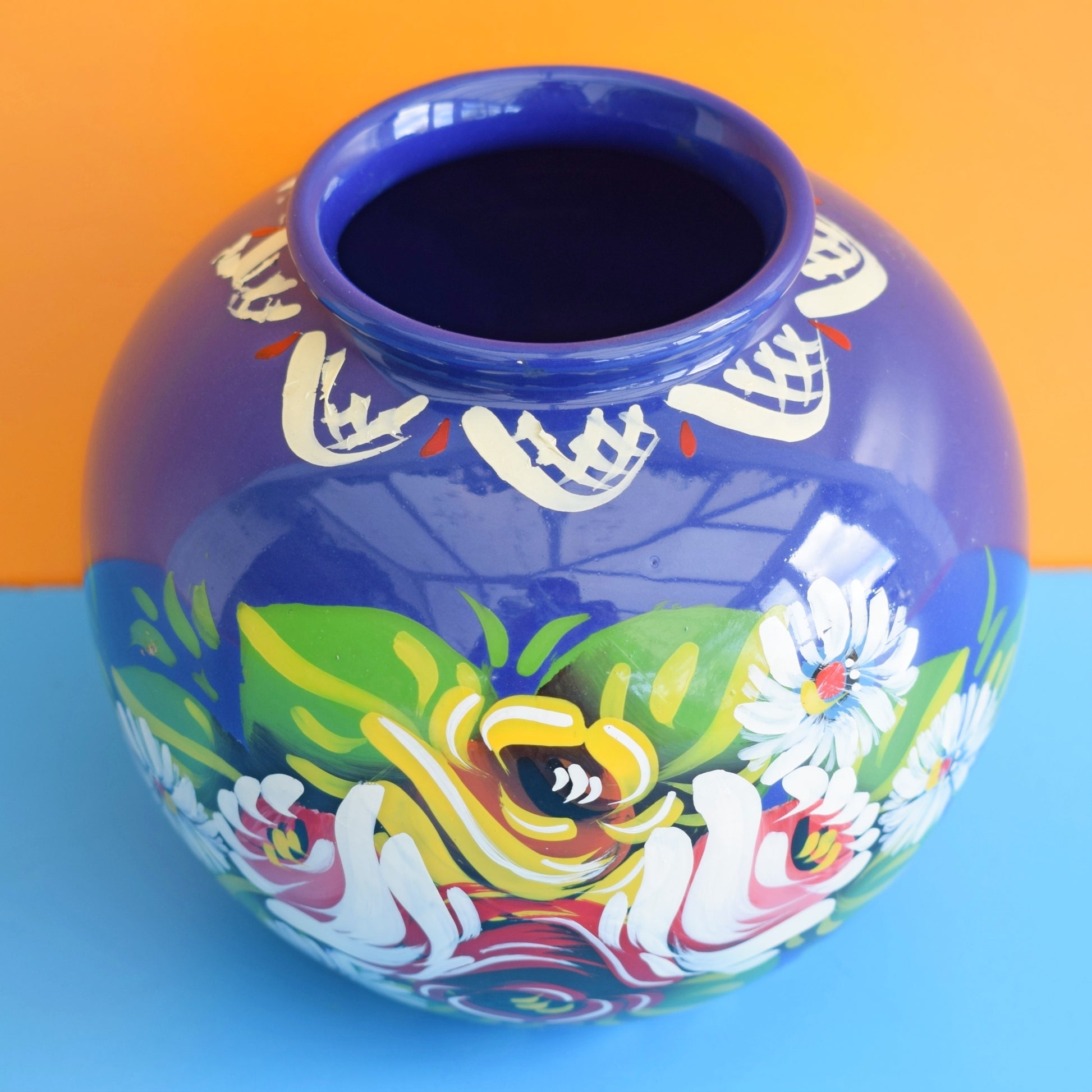 Vintage 1980s Ceramic Hand Painted Barge Ware by Pineapple Retro