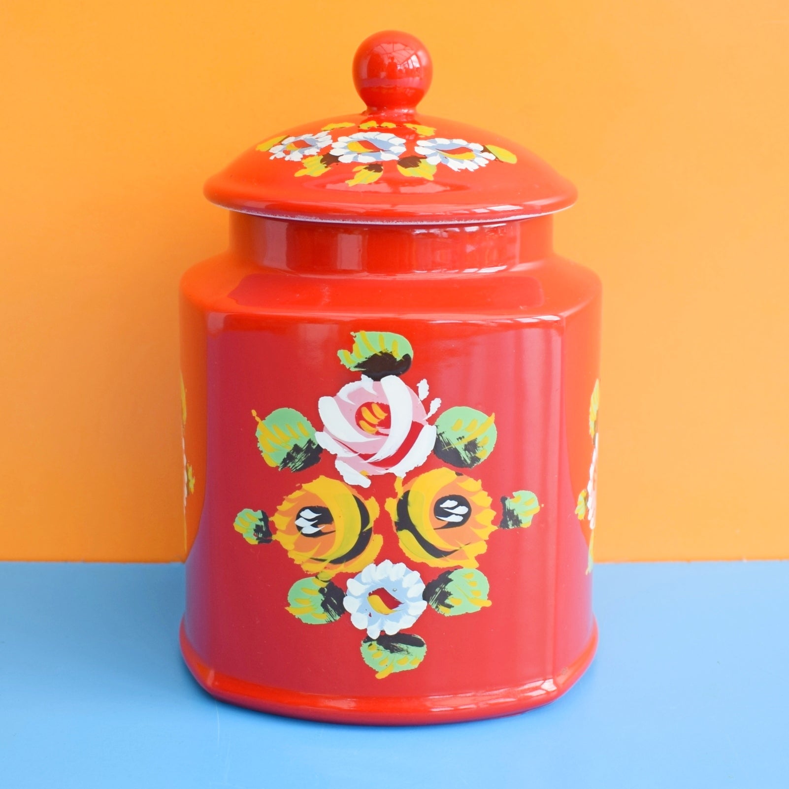 Vintage 1980s Ceramic Hand Painted Barge Ware by Pineapple Retro
