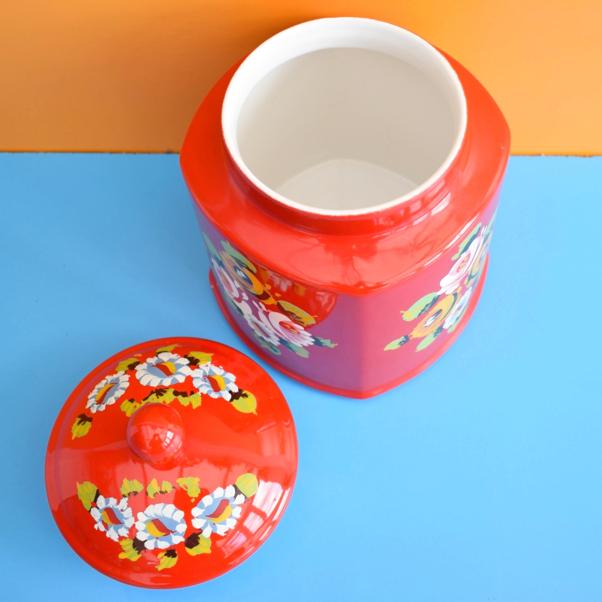 Vintage 1980s Ceramic Hand Painted Barge Ware by Pineapple Retro