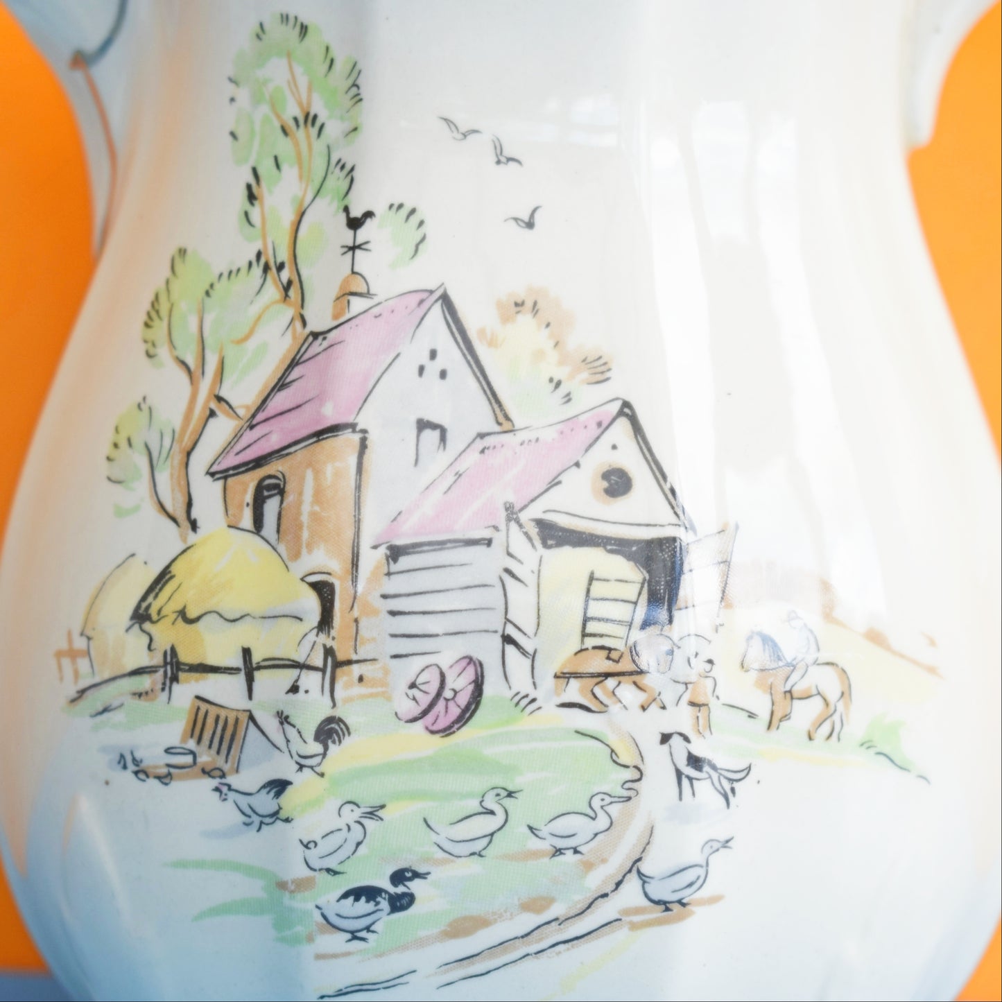 Vintage 1950s Alfred Meakin Jug - Down On The Farm