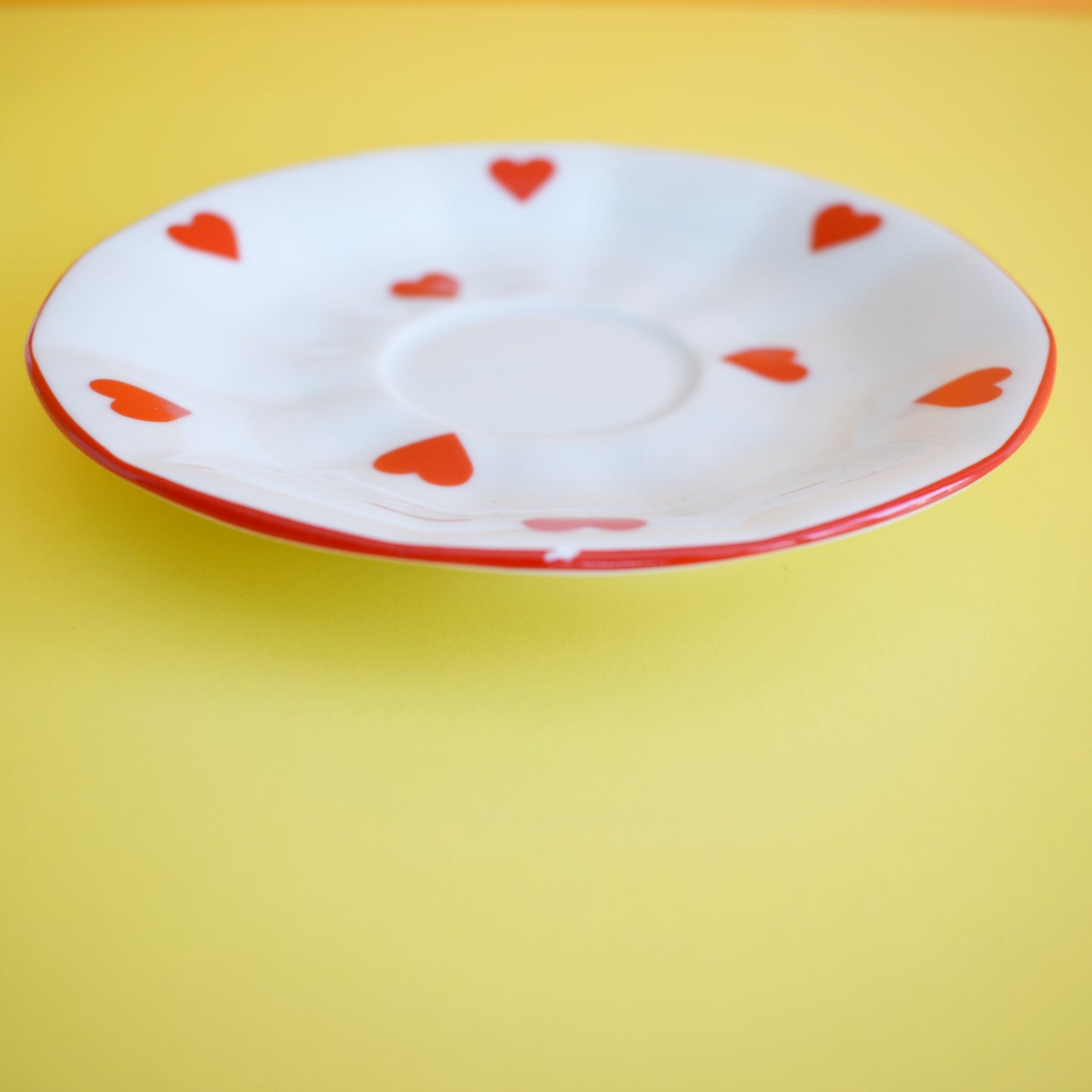 Vintage 1980s Coffee Cup & Saucer- Hearts by Vintage