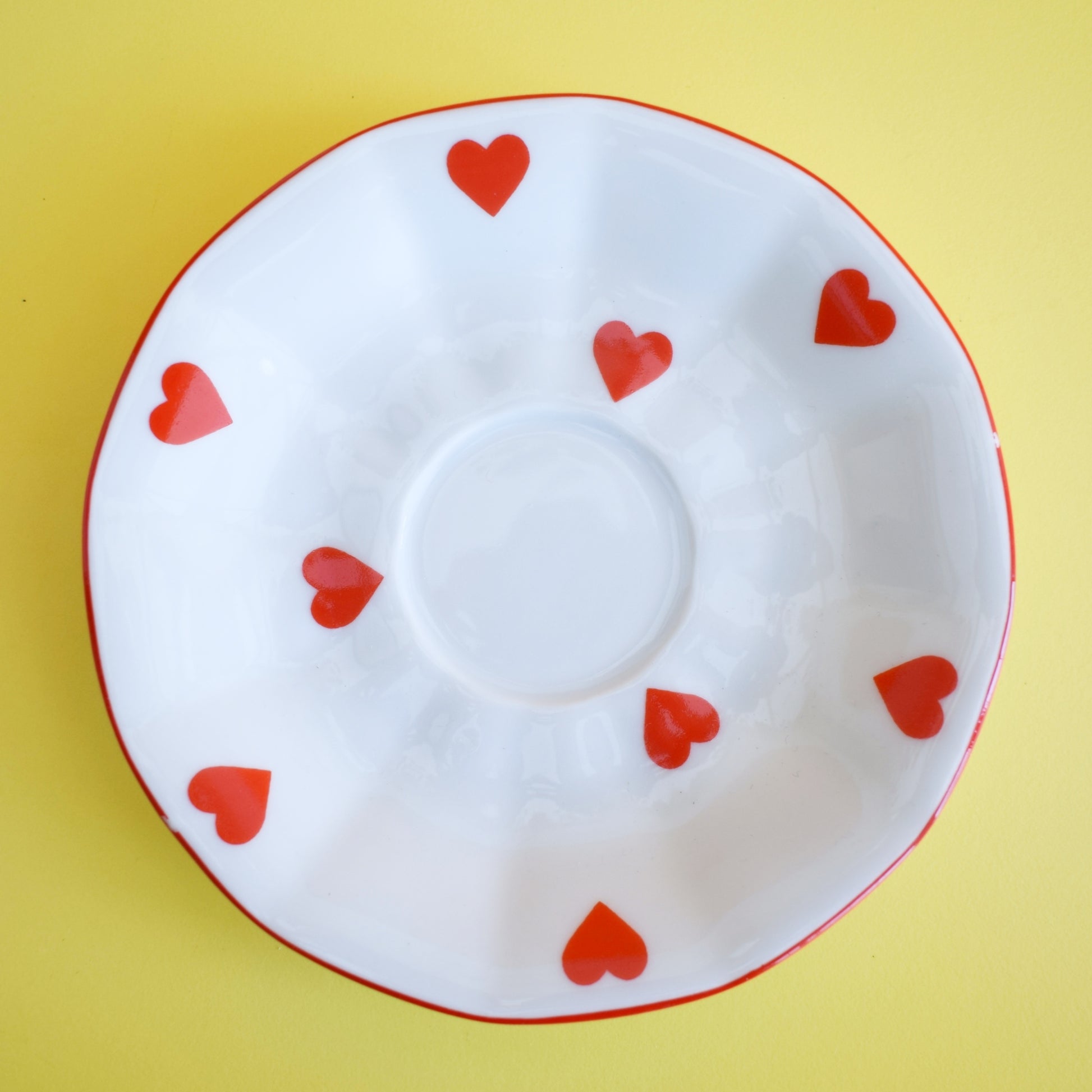 Vintage 1980s Coffee Cup & Saucer- Hearts by Vintage