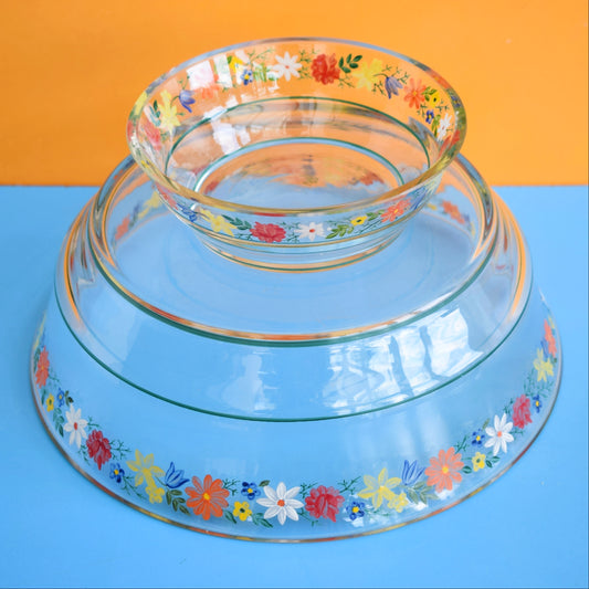 Vintage 1950s Glass Fruit Set - Flowers by Vintage