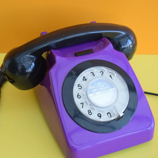 Vintage 1970s GPO Phone - Fully Working - Purple