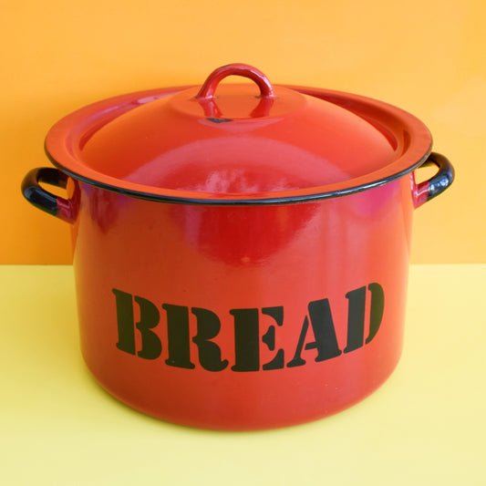 Vintage 1970s Large Enamel Bread/ Casserole by Vintage