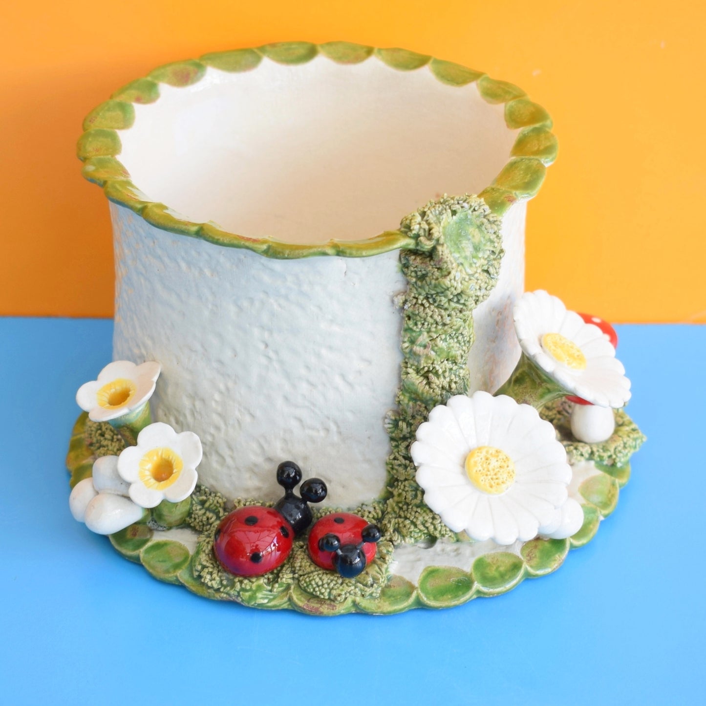Vintage 1970s Planter - Ladybirds/ Toadstools by Pineapple Retro