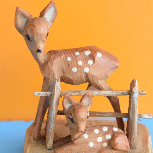 Vintage 1960s Wooden Painted Bambi
