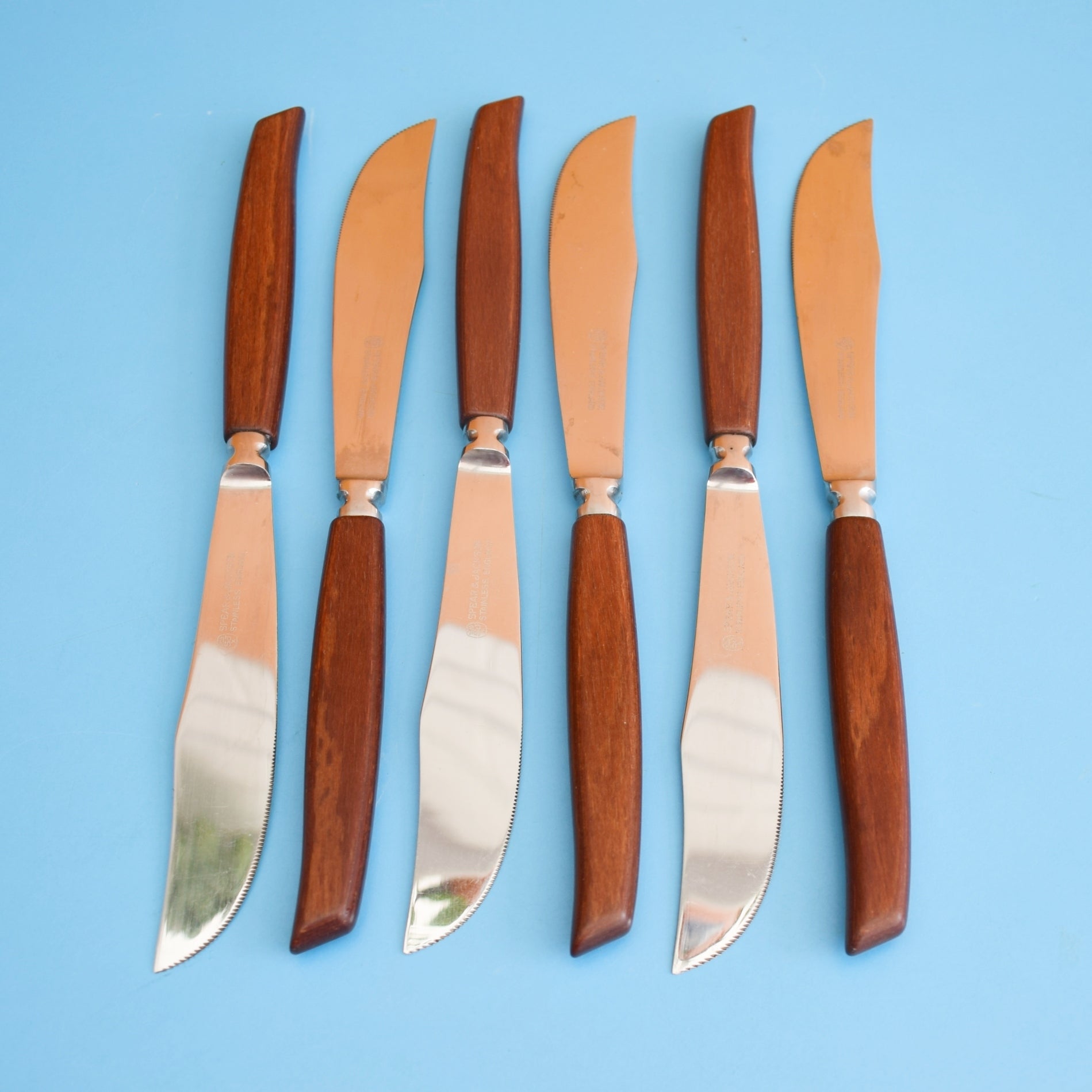 Vintage 1960s Teak Glosswood Knives by Vintage