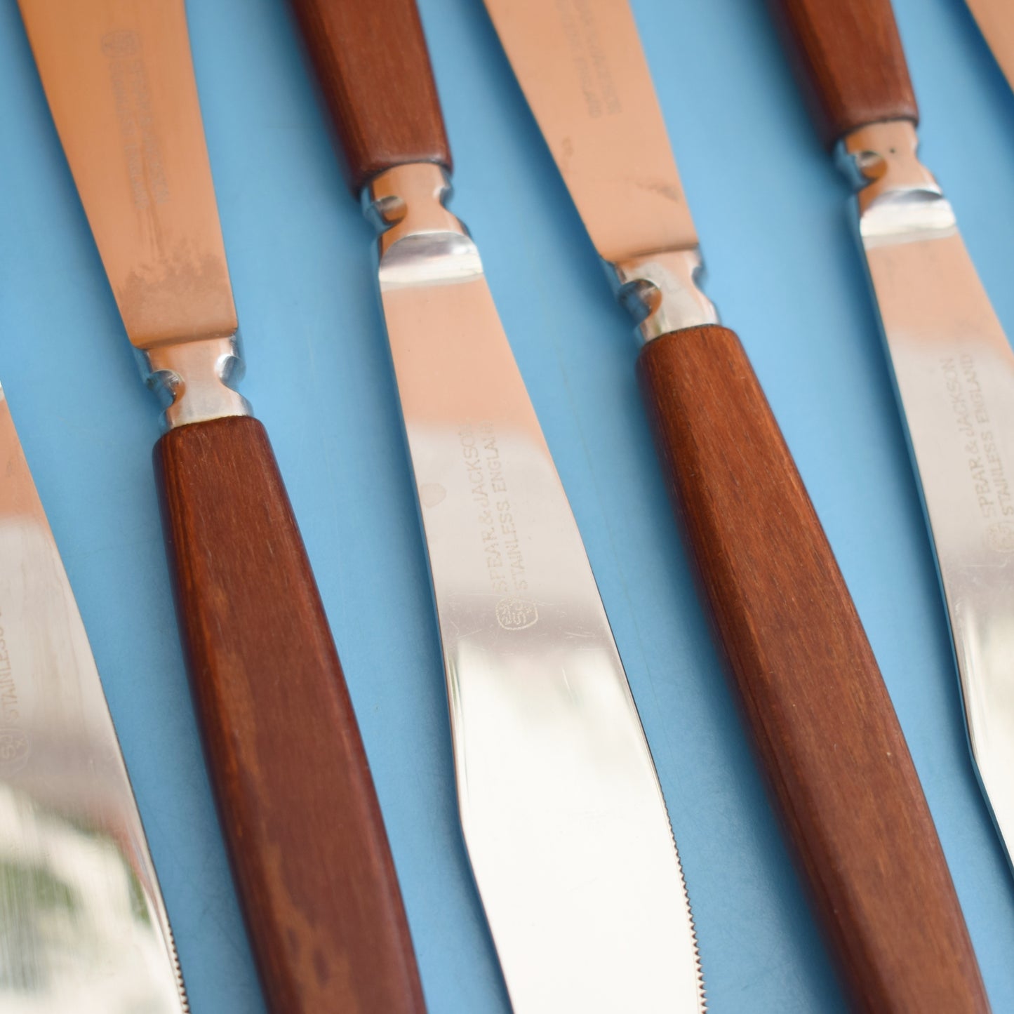 Vintage 1960s Teak Glosswood Knives by Vintage