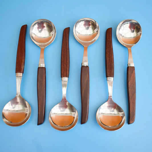 Vintage 1960s Teak Glosswood Soup Spoons by Vintage