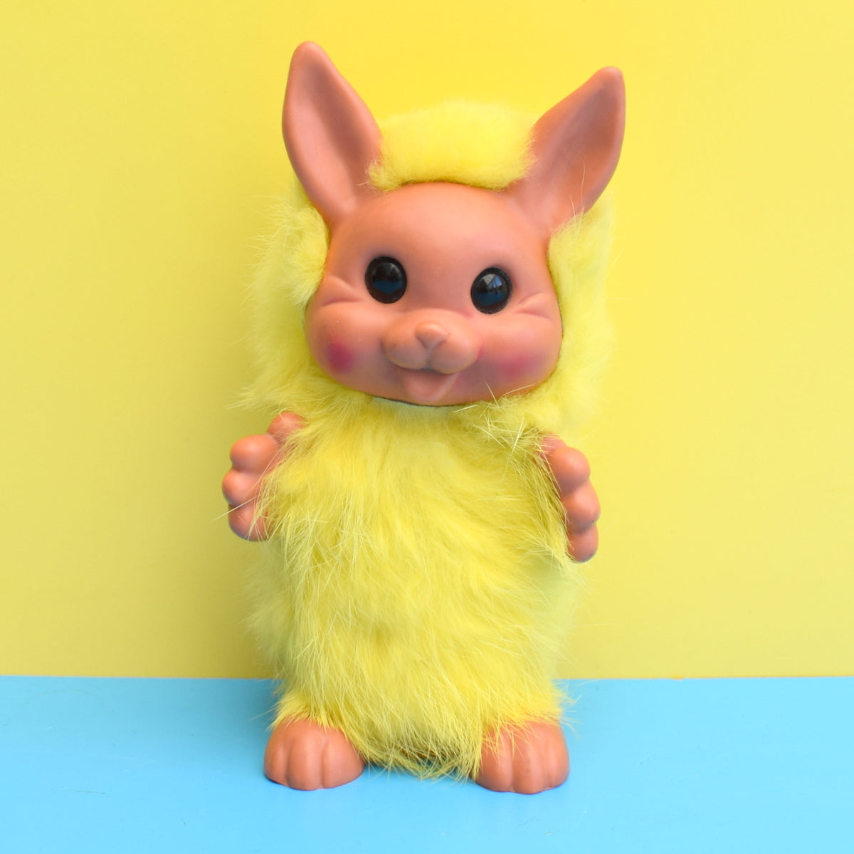 Vintage 1970s Happy Gang Rauls Rabbit Troll - Yellow
