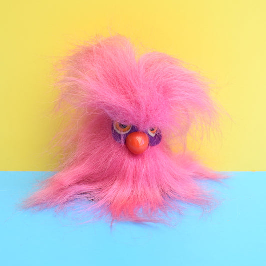 Vintage 1970s Glook Fluffy / Hairy Creature - Pink by Vintage