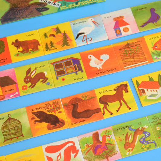 Vintage 1970s French Animal Dominos by Vintage