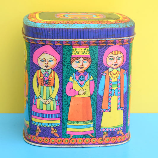 Vintage 1960s Keith Spicer's Tea Tin - Bright Colours