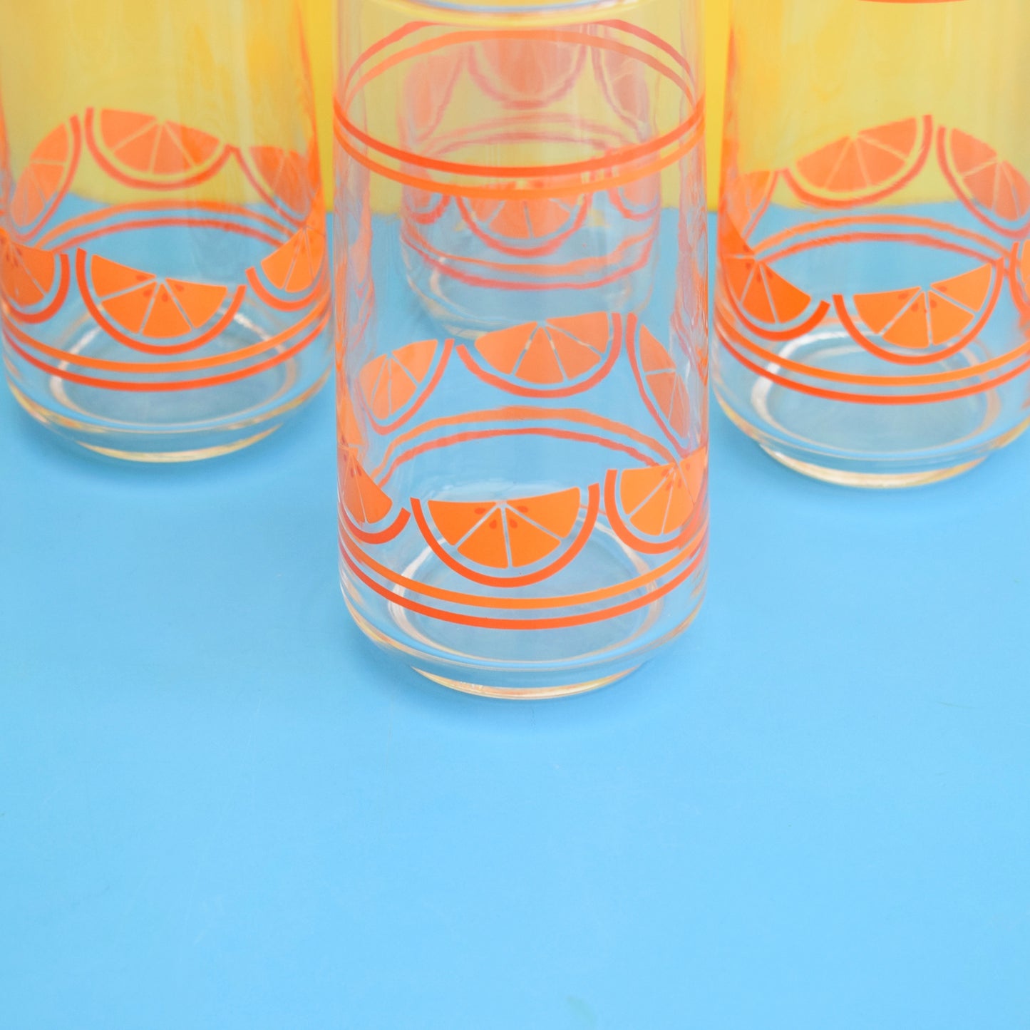 Vintage 1970s Glasses - Libbey Orange Slices 6 by Vintage