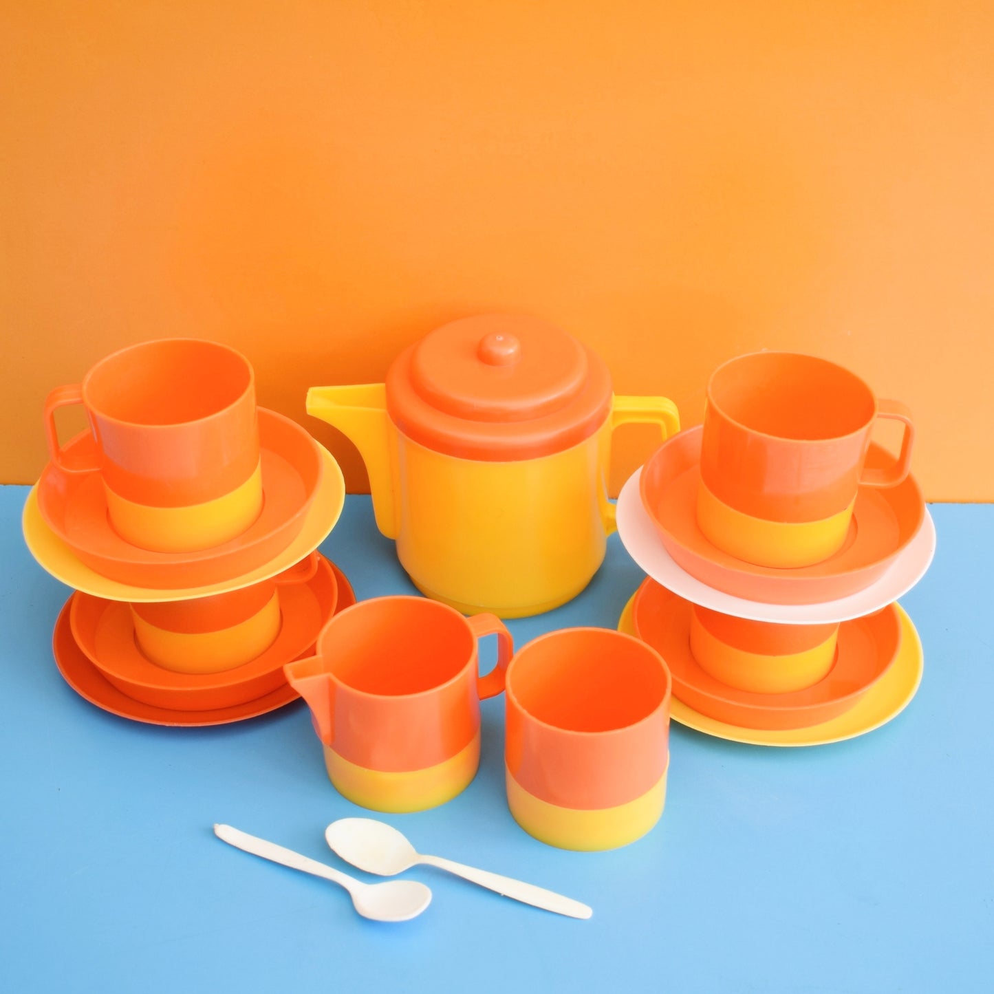 Vintage 1970s Plastic Dolls Tea Set - Swedish by Pineapple Retro