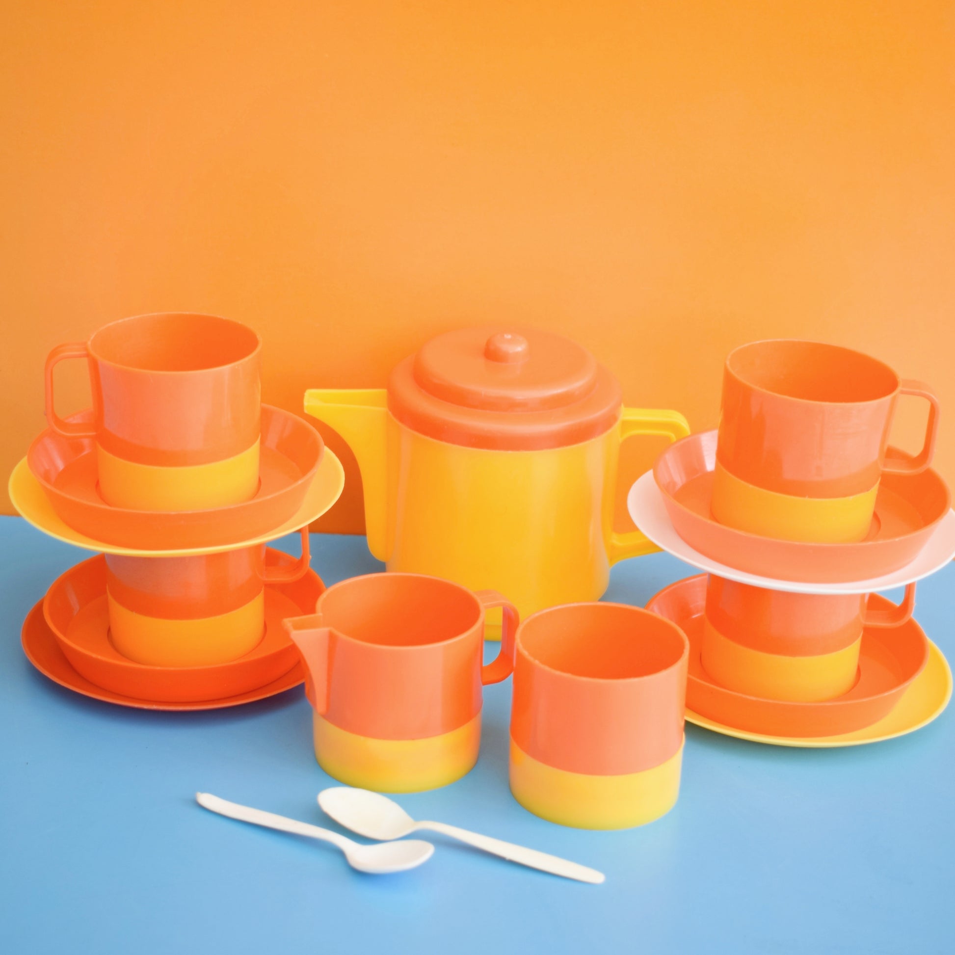 Vintage 1970s Plastic Dolls Tea Set - Swedish by Pineapple Retro