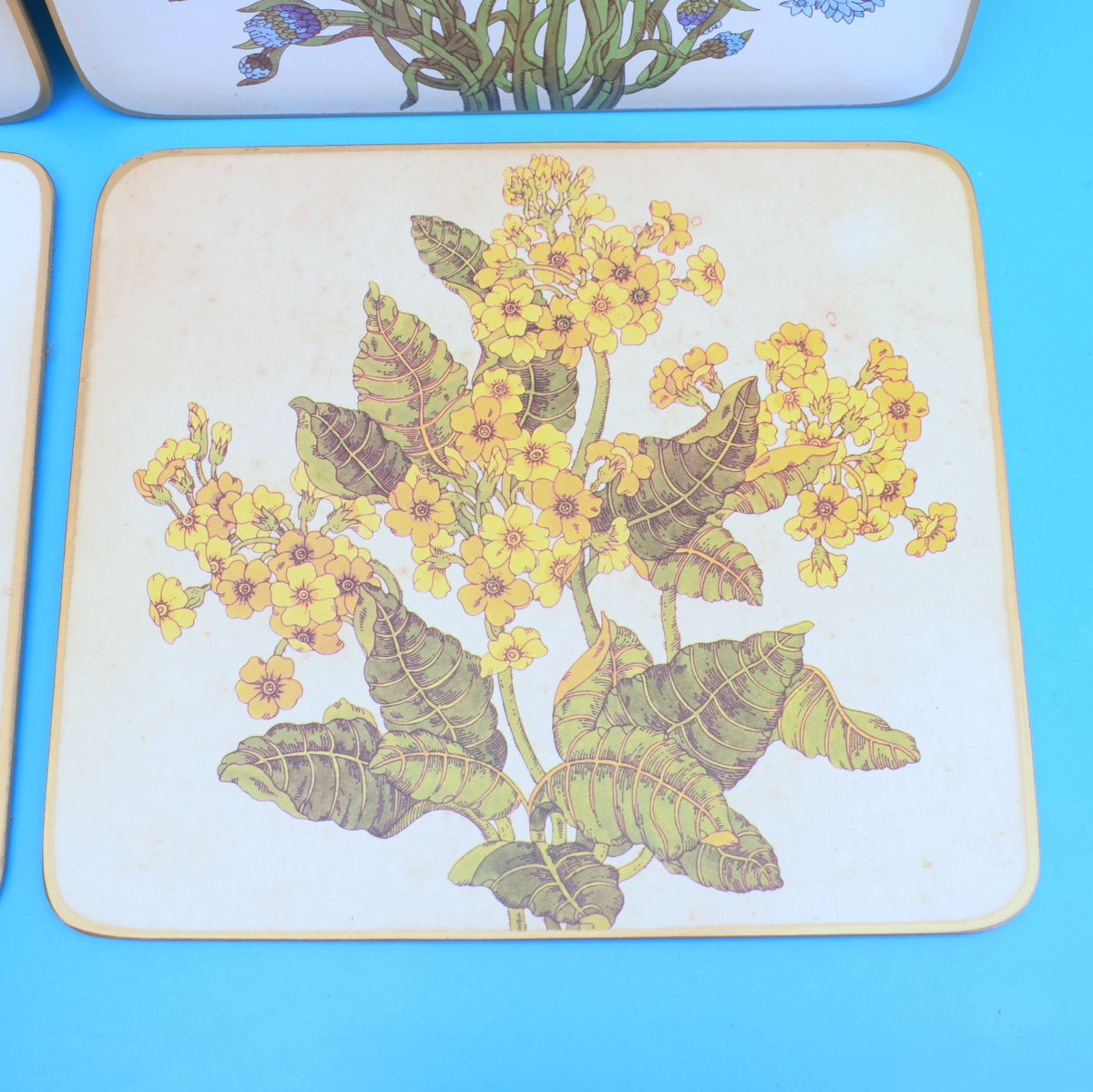 Vintage 1970s Cameo Placemat Set of 6 - Flowers