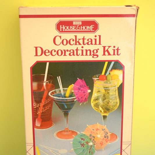 Vintage 1980s Cocktail Accessory Set - Stirrers, Straws Etc. Boxed by Pineapple Retro