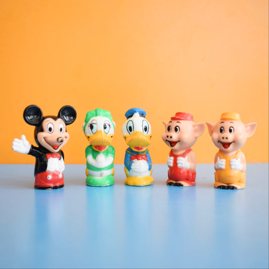 Vintage 1970s Plastic Pencil Toppers - Disney by Pineapple Retro