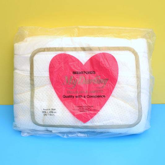 Vintage 1960s Brentford's 'My Darling' Blanket - White by Vintage