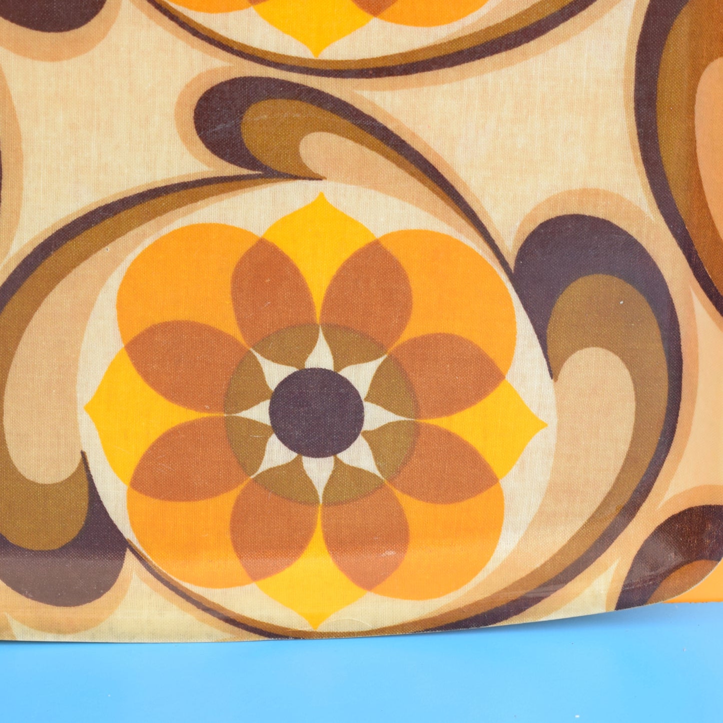 Vintage 1960s Fibreglass Tray - Brown / Yellow