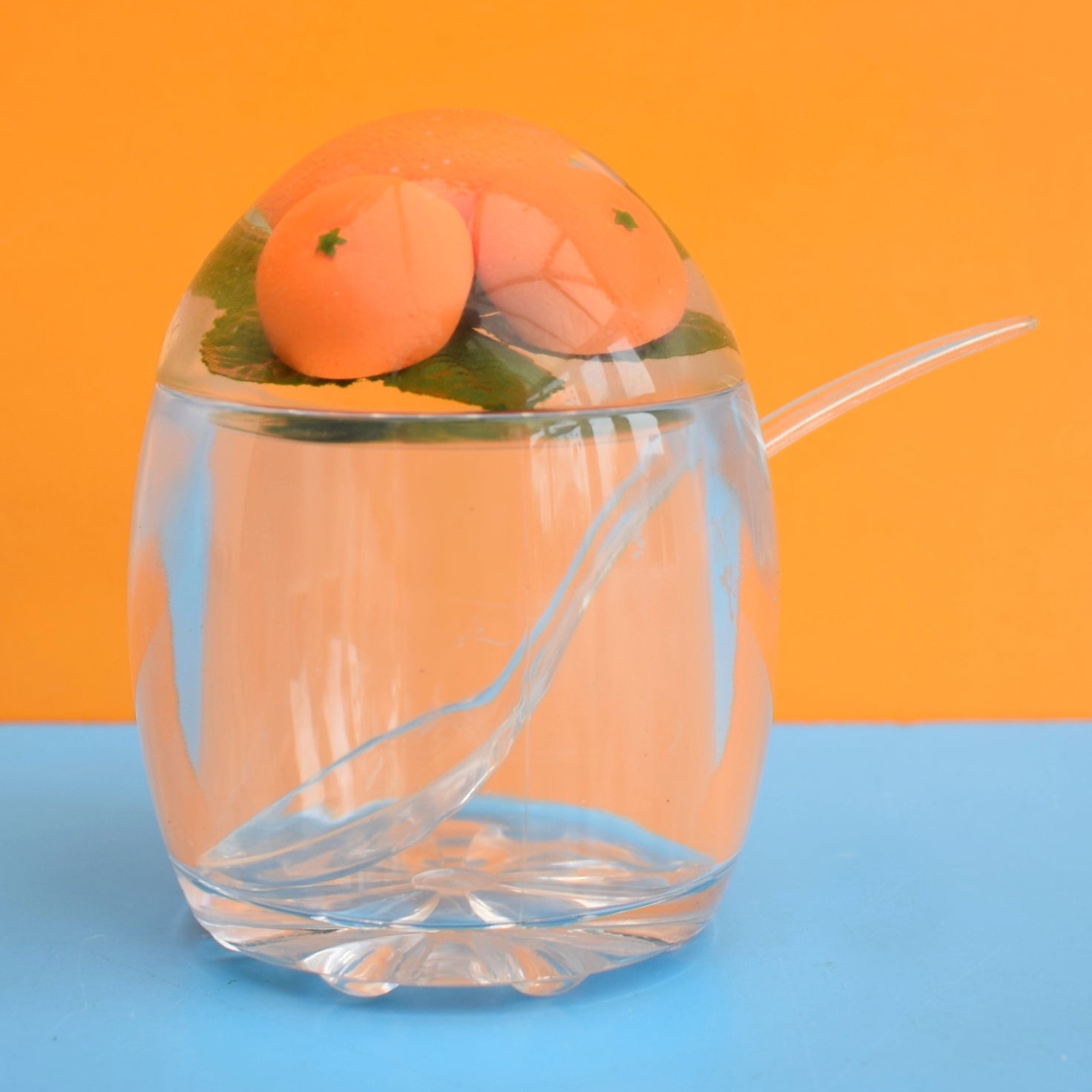 Vintage 1990s Plastic Jam Pot - Orange by Pineapple Retro