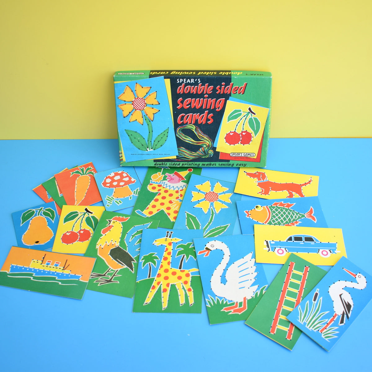 Vintage 1960s Double Sided Sewing Cards - Great Graphics
