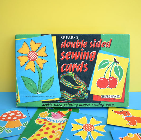 Vintage 1960s Double Sided Sewing Cards - Great Graphics by Pineapple Retro