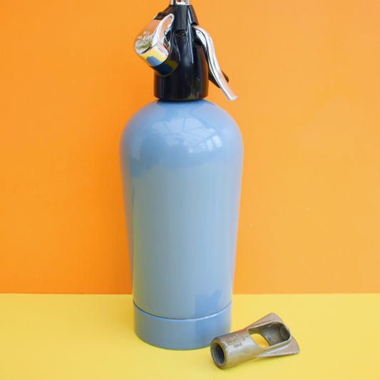 Vintage 1960s Soda Syphon & Key - Powder Blue by Vintage