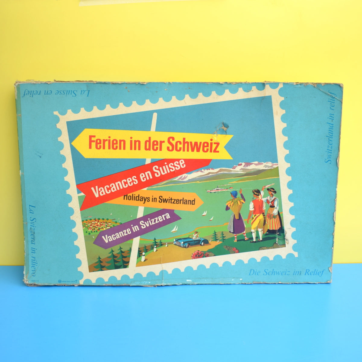 Vintage 1940s Holidays In Switzerland 3D Map - Great Graphics by Pineapple Retro