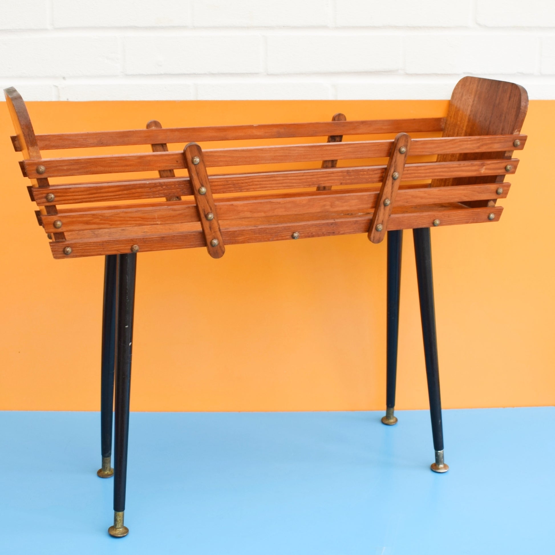 Vintage 1950s Long Teak Planter - Screw In Legs by Pineapple Retro