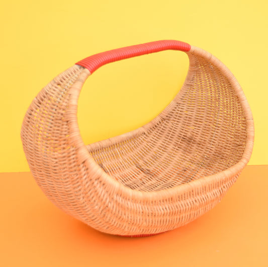 Vintage 1950s Childs Gondolier Shopping Basket - Great Display - Red & Wicker