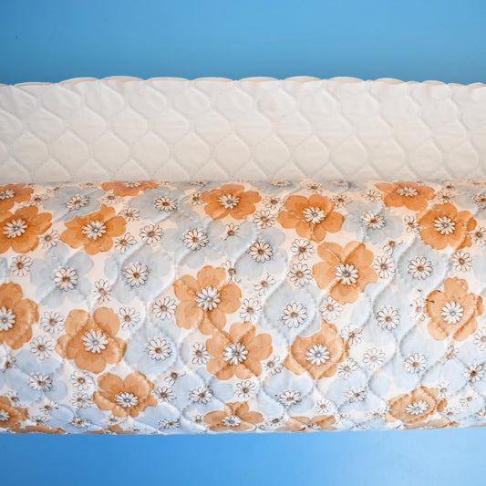 Vintage 1960s Quilted Vinyl Material - Flowers
