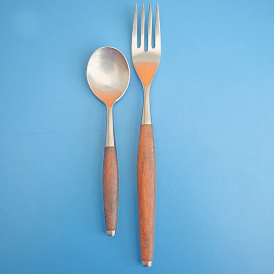Vintage 1960s Teak / Steel Cutlery - Safir - Wallin Sweden by Vintage