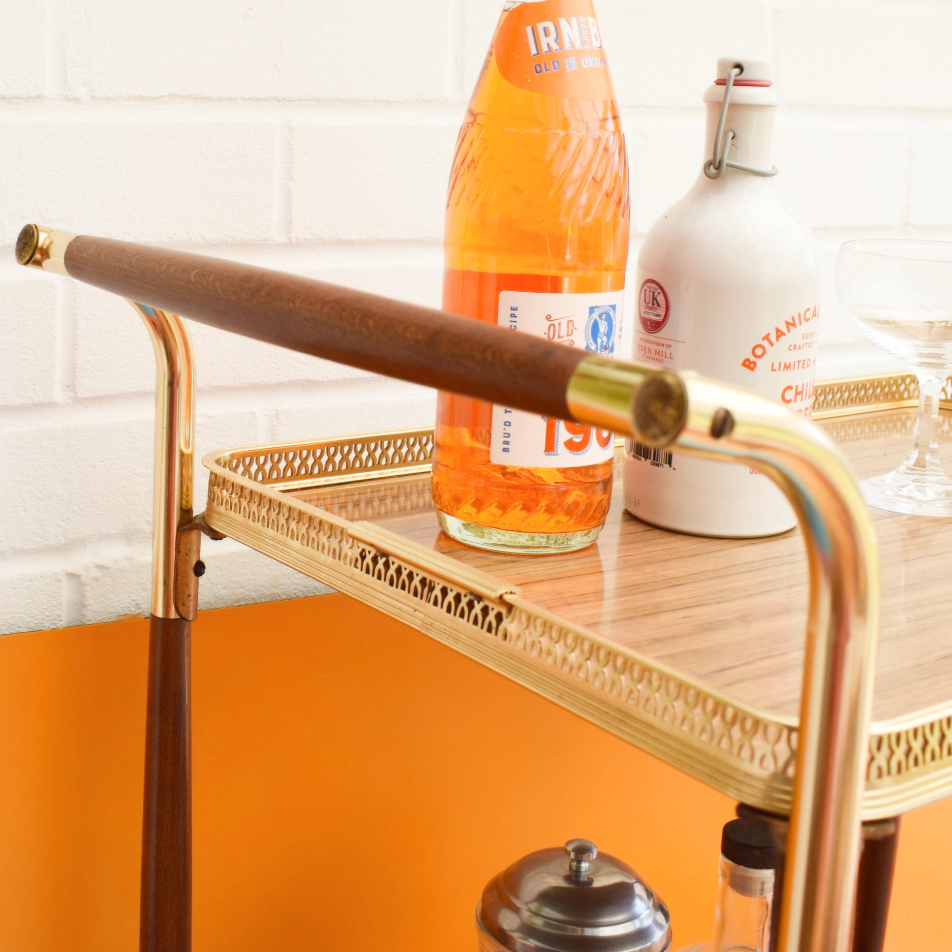 Vintage 1960s Folding Drinks Trolley - Teak / Metal by Pineapple Retro