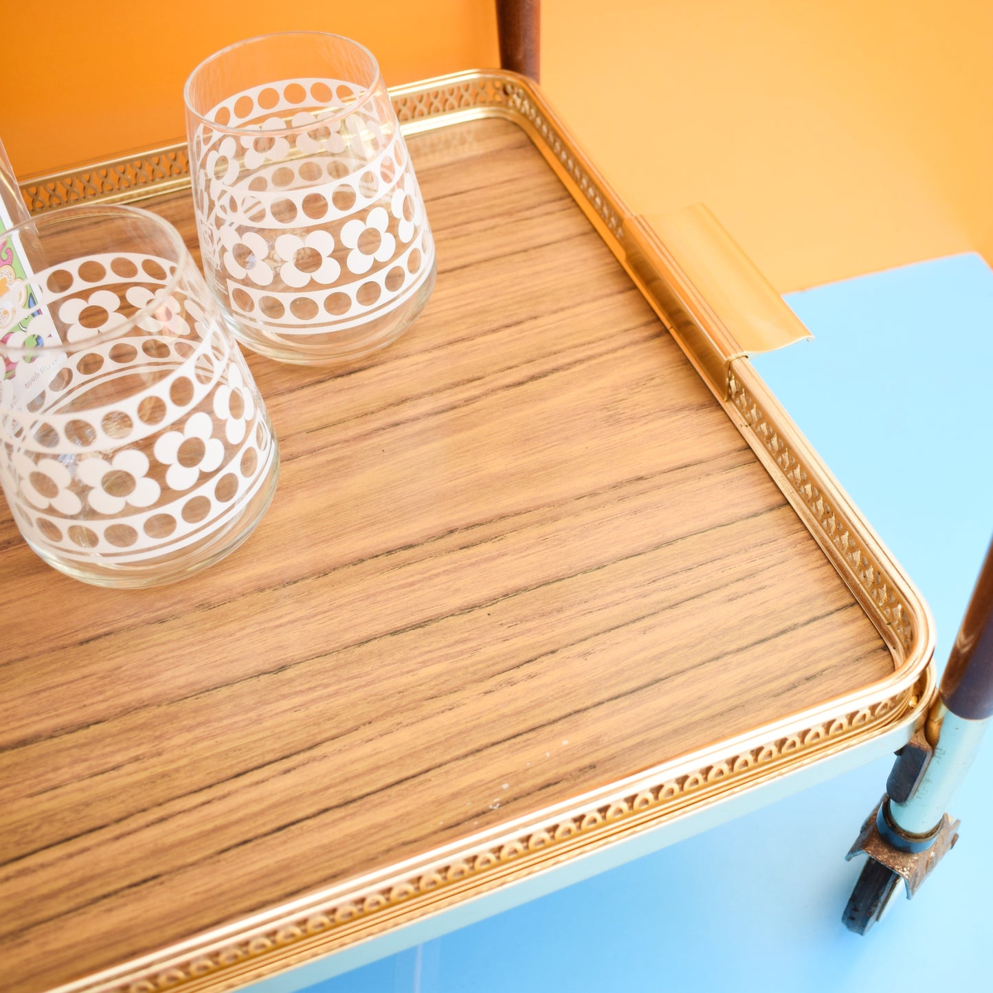 Vintage 1960s Folding Drinks Trolley - Teak / Metal by Pineapple Retro