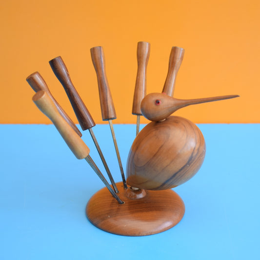 Vintage 1960s Cocktails Sticks & Bird Holder by Vintage