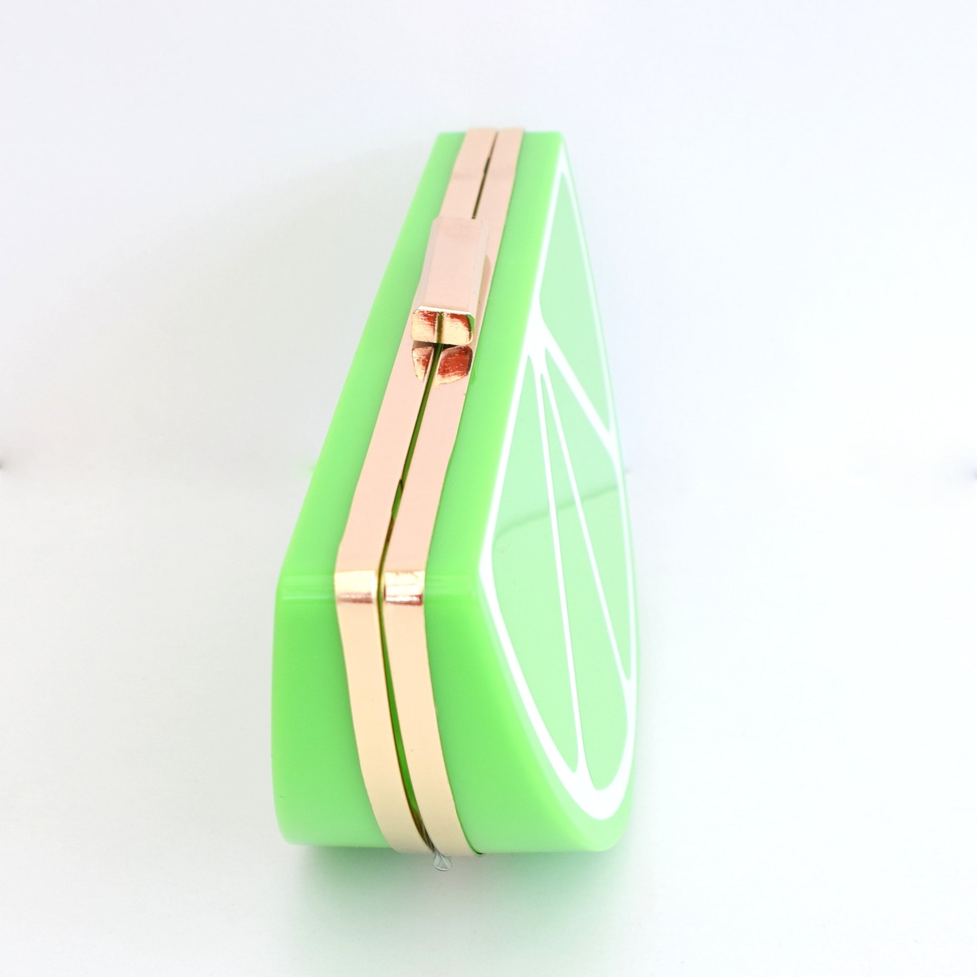 Retro Clutch Bag - Acrylic Lime Fruit Slice, Green1