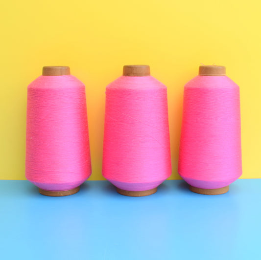 Vintage 1960s Large Silk Thread Reels - Great Display - Pink by Pineapple Retro