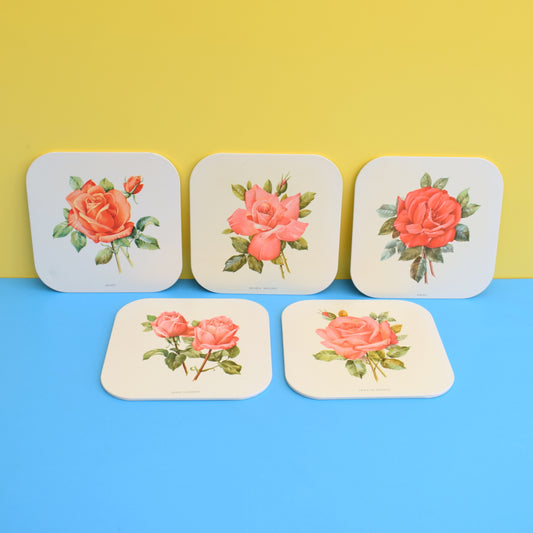 Vintage 1960s Metal Placemats - Roses by Pineapple Retro