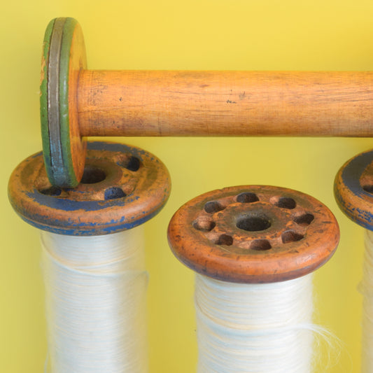 Vintage 1960s Wooden Bobbins Silk Thread - Great Display by Pineapple Retro