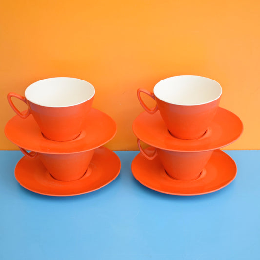 Vintage 1960s Melamine Plastic - Orange x4