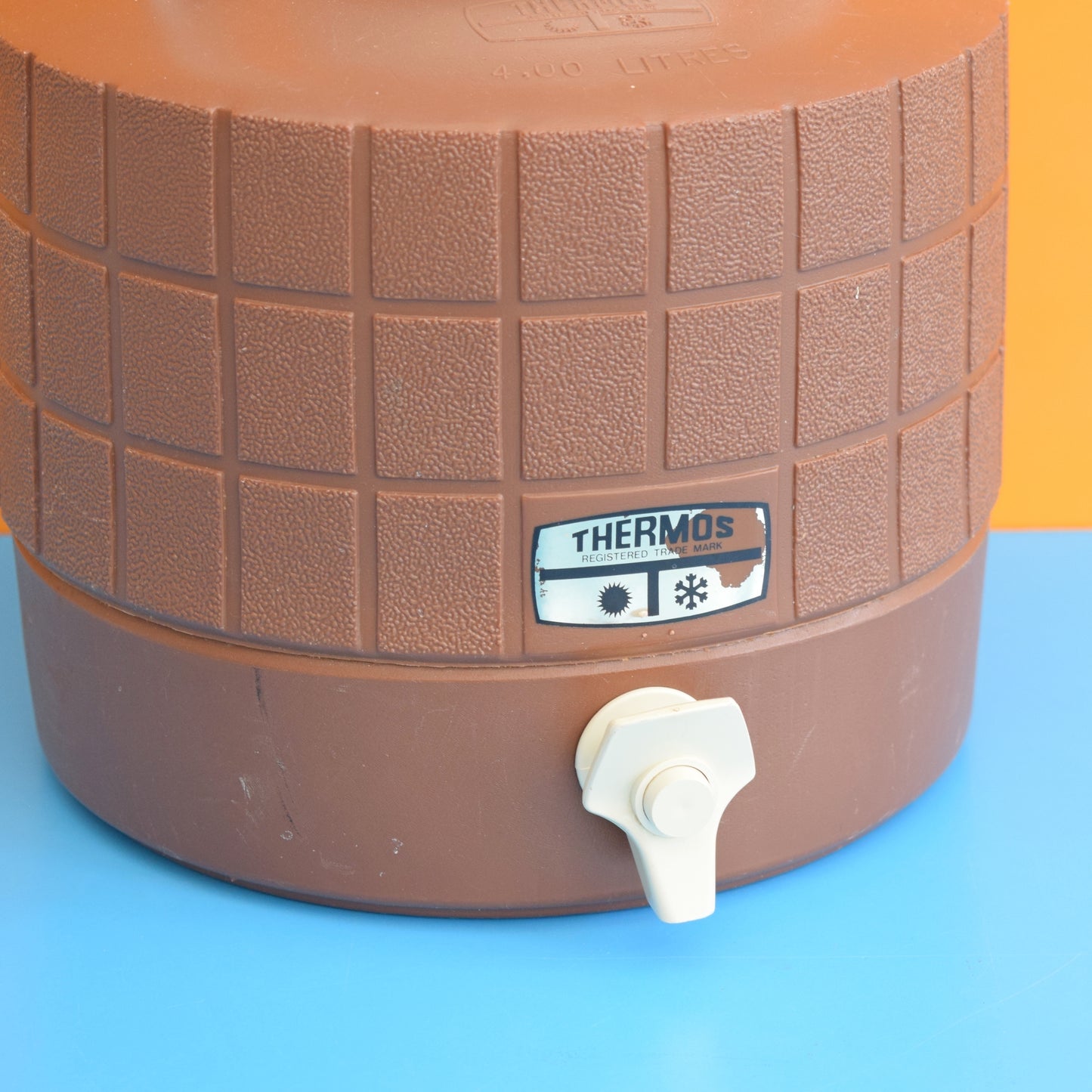 Vintage 1970s Giant Family Thermos Cask - Brown by Pineapple Retro