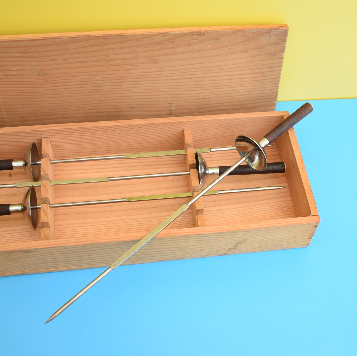 Vintage 1960s Kebab Sword Skewer Set - Boxed