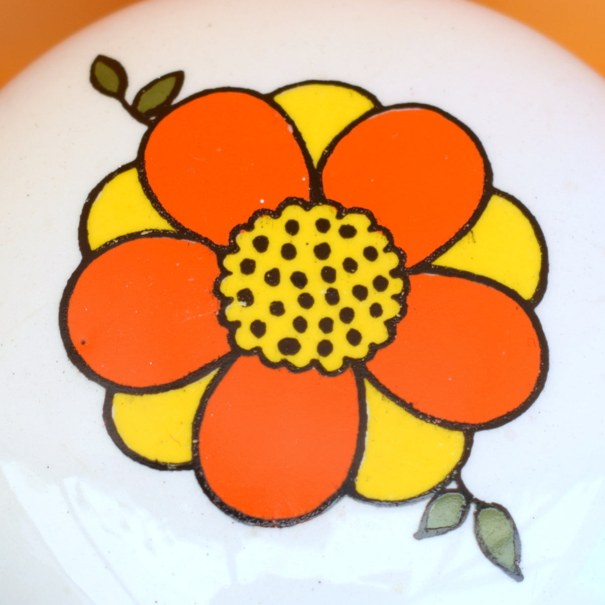 Vintage 1960s Taunton Vale Jars - Flower Power - Orange