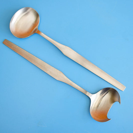 Vintage 1960s Stainless Steel Salad Servers by Vintage
