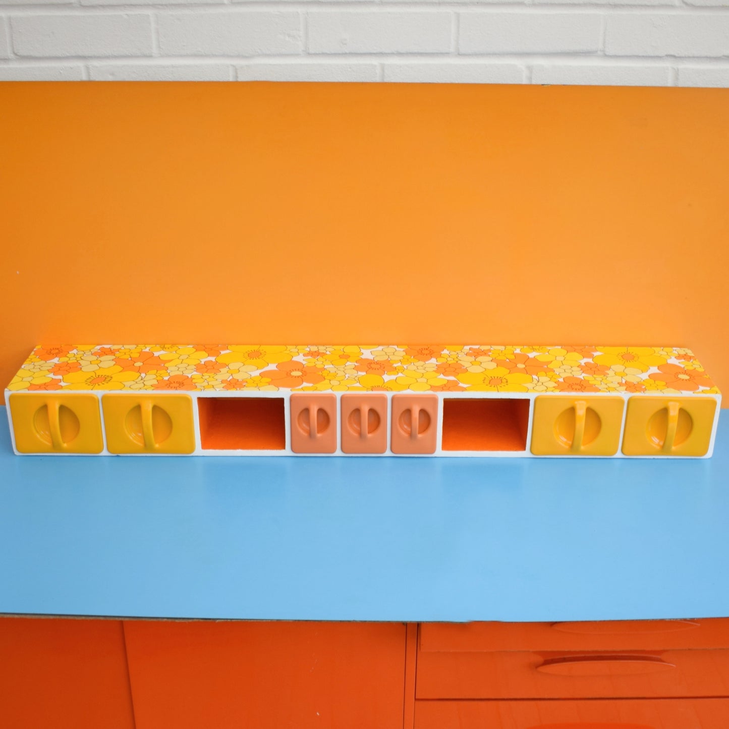 Vintage 1970s Scoop Drawer Unit - Flower Power .